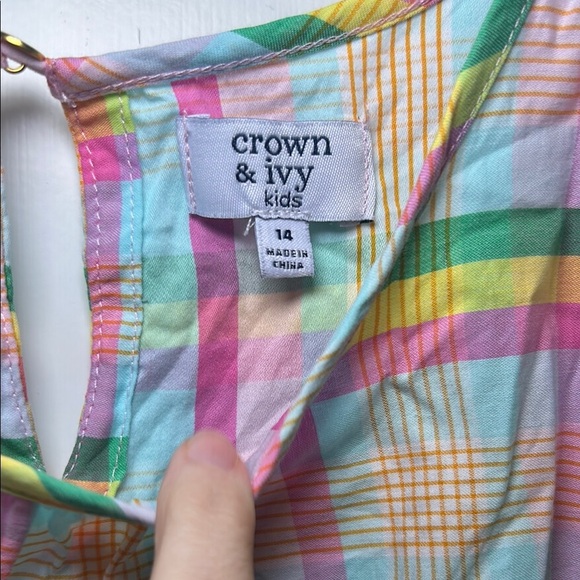 Crown & Ivy Multicolor Plaid Kids Dress - Picture 2 of 3